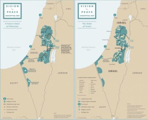 Le mappe del futuro stato palestinese e dello stato di Israele proposte da Trump